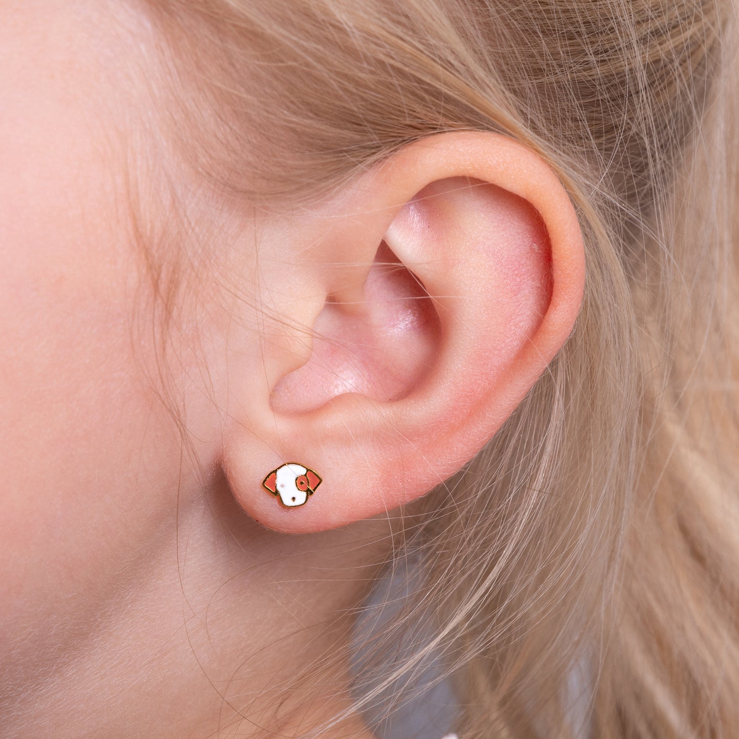 Kinder oorbellen hondje – met platte achterkant