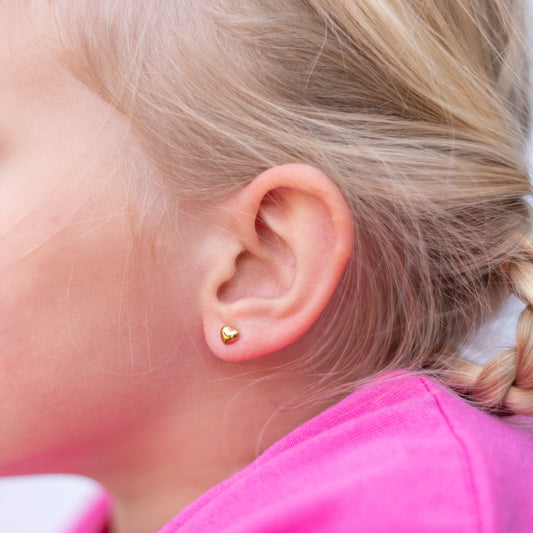 Kinder oorbellen hartjes – met platte achterkant