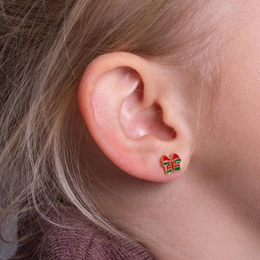 Kinder oorbellen kerstkadootje – met platte achterkant