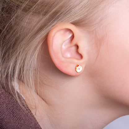 Kinder oorbellen kerstman – met platte achterkant