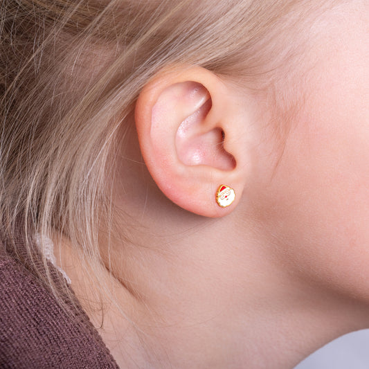 Kinder oorbellen kerstman – met platte achterkant