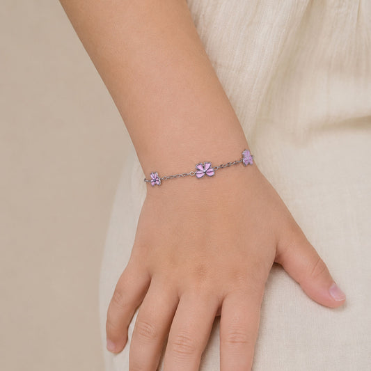Kinderarmbandje - Roze strikjes