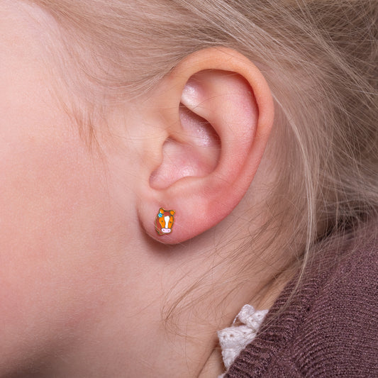 Kinder oorbellen paardje – met platte achterkant