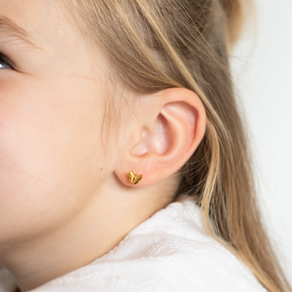 Kinder oorbellen vlinder – met platte achterkant